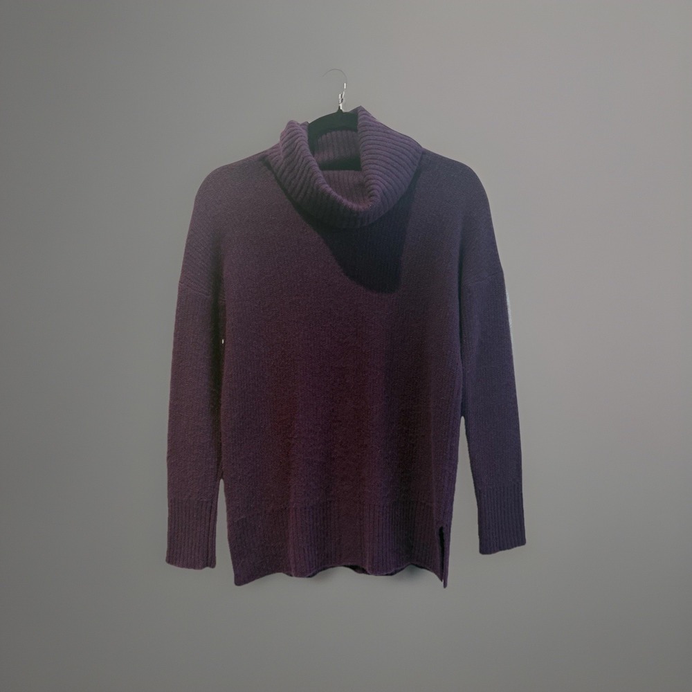 Cynthia Rowley Sweater Pullover 100% Cashmere Purple Plum Cowl Neck Size M Read‎